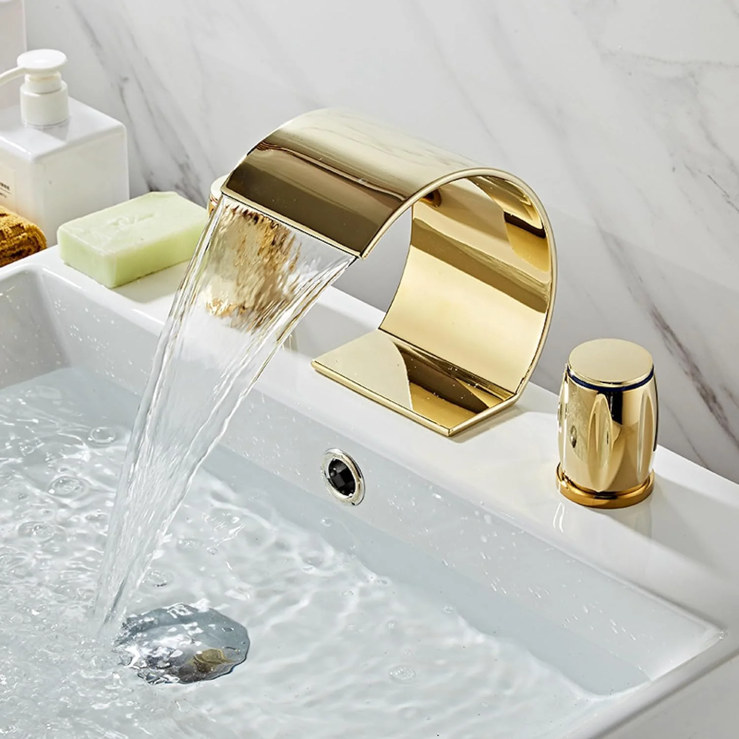 Bali - Bathroom Washbasin Waterfall Faucet Split Three-Piece - Image 10
