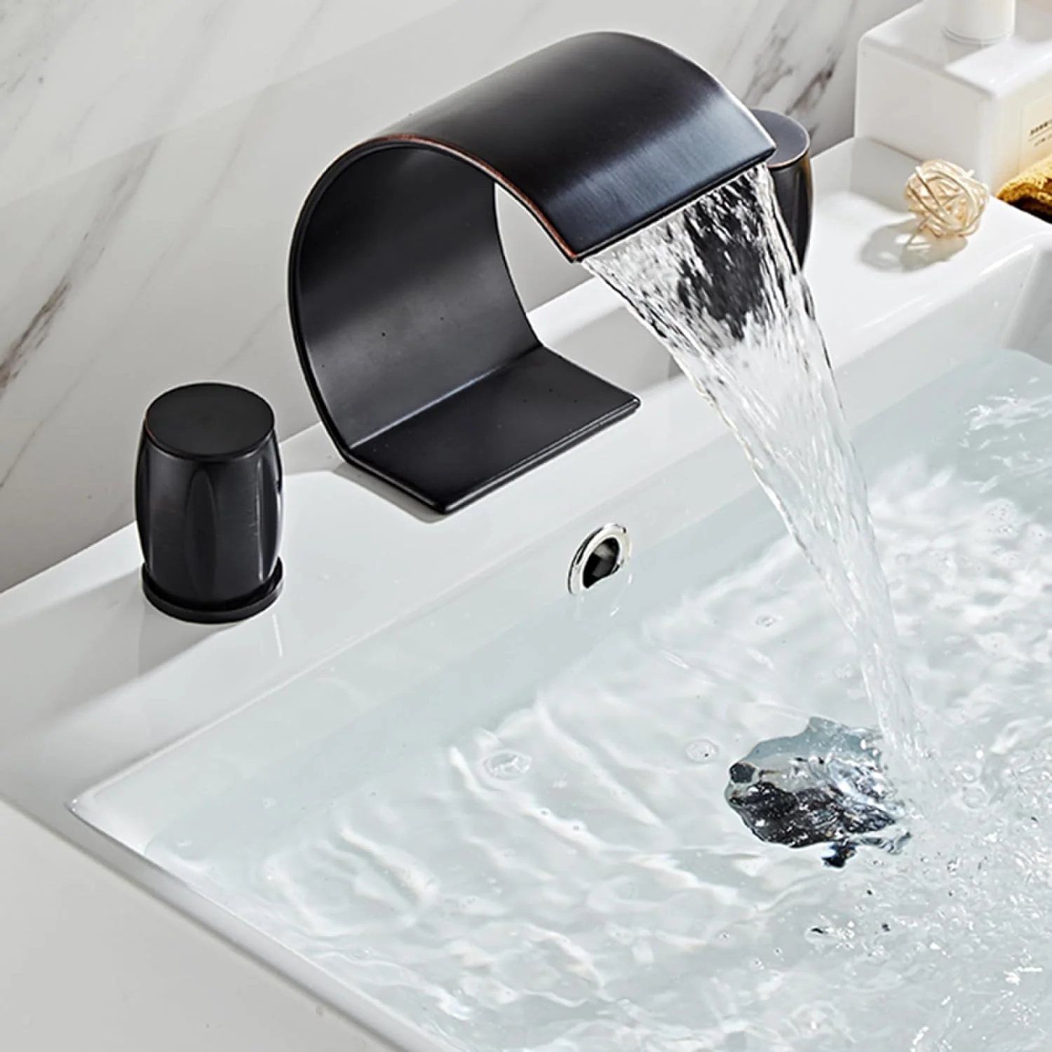 Bali - Bathroom Washbasin Waterfall Faucet Split Three-Piece - Image 8