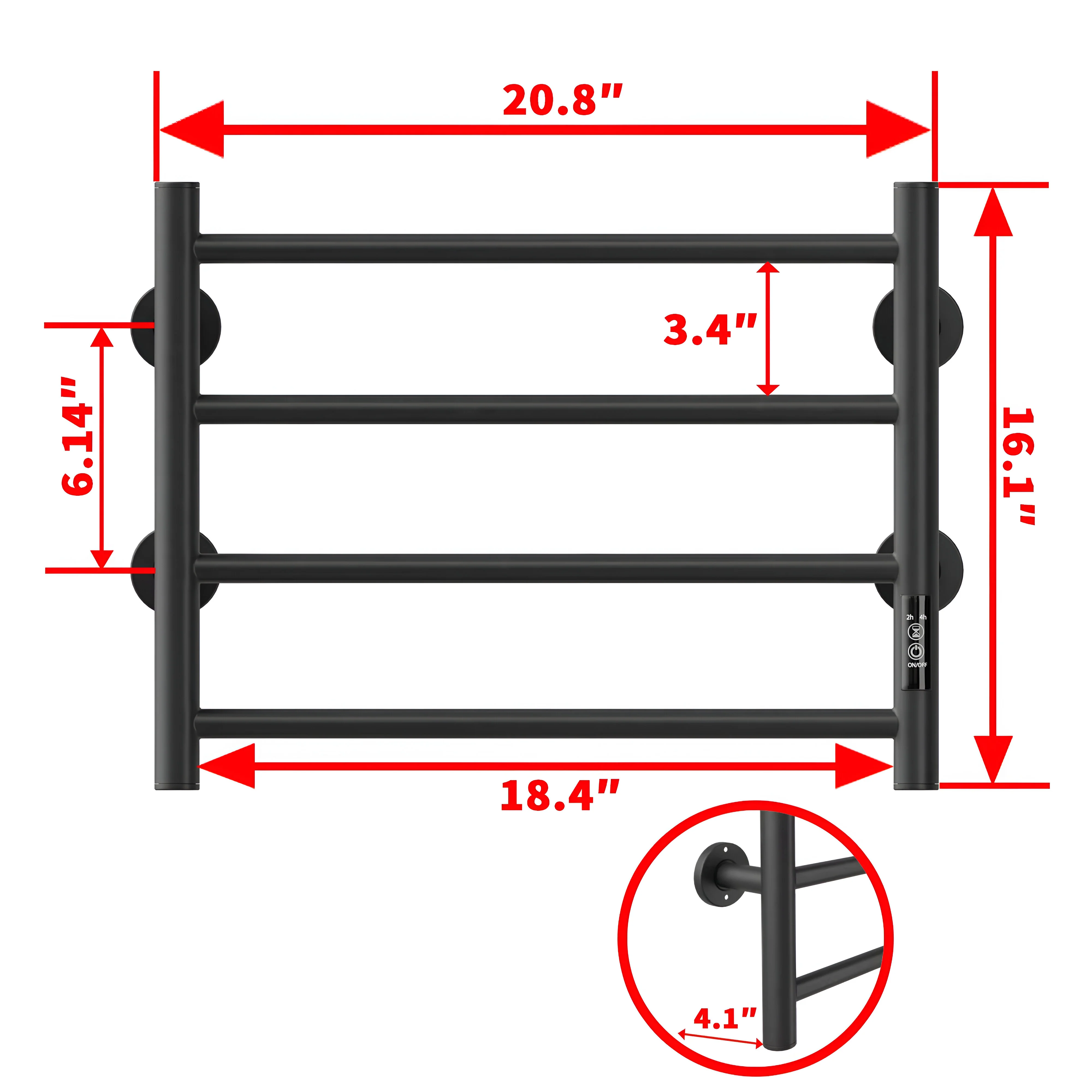 Bielefeld - Towel Bar Warmer Black Aluminium - Image 6