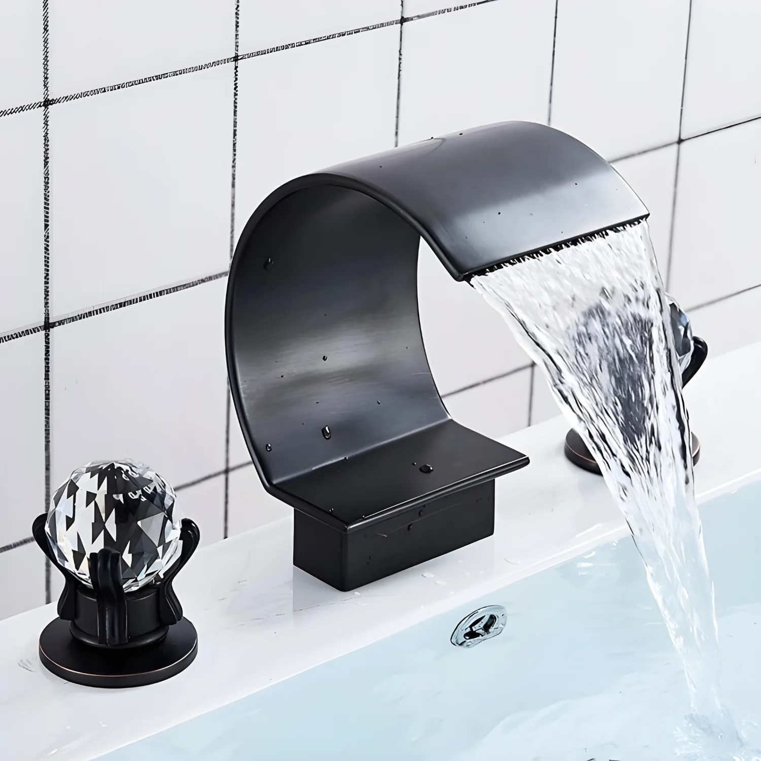 Halle - Three-Hole Waterfall Bathroom Faucet - Image 11