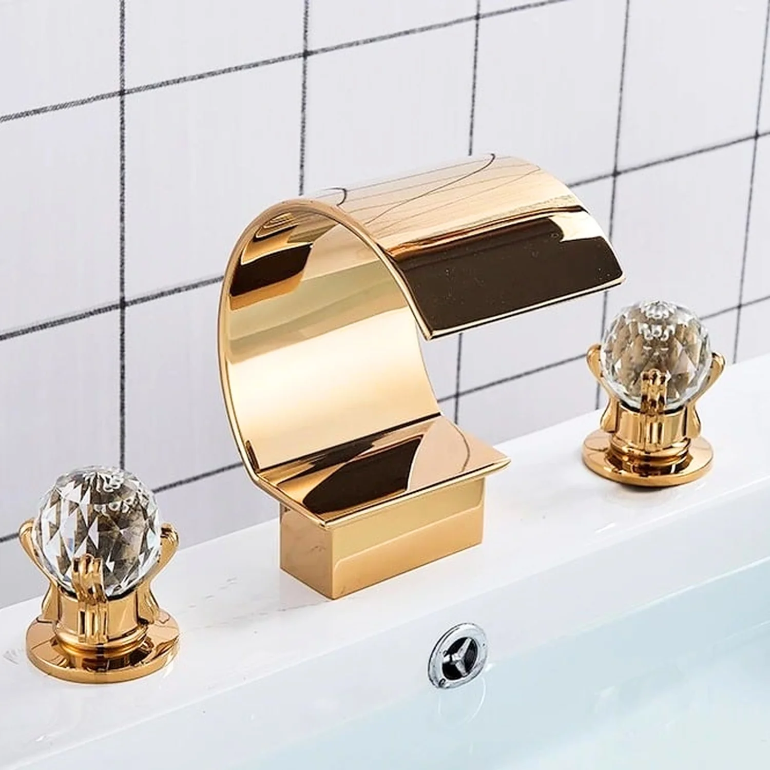 Halle - Three-Hole Waterfall Bathroom Faucet - Image 13