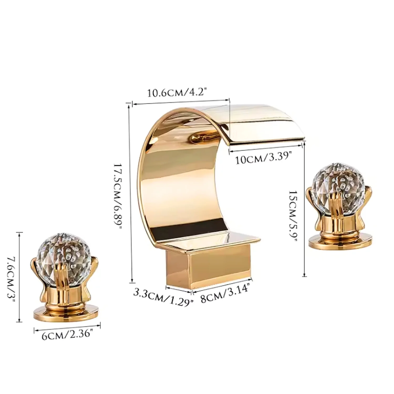 Halle - Three-Hole Waterfall Bathroom Faucet - Image 16