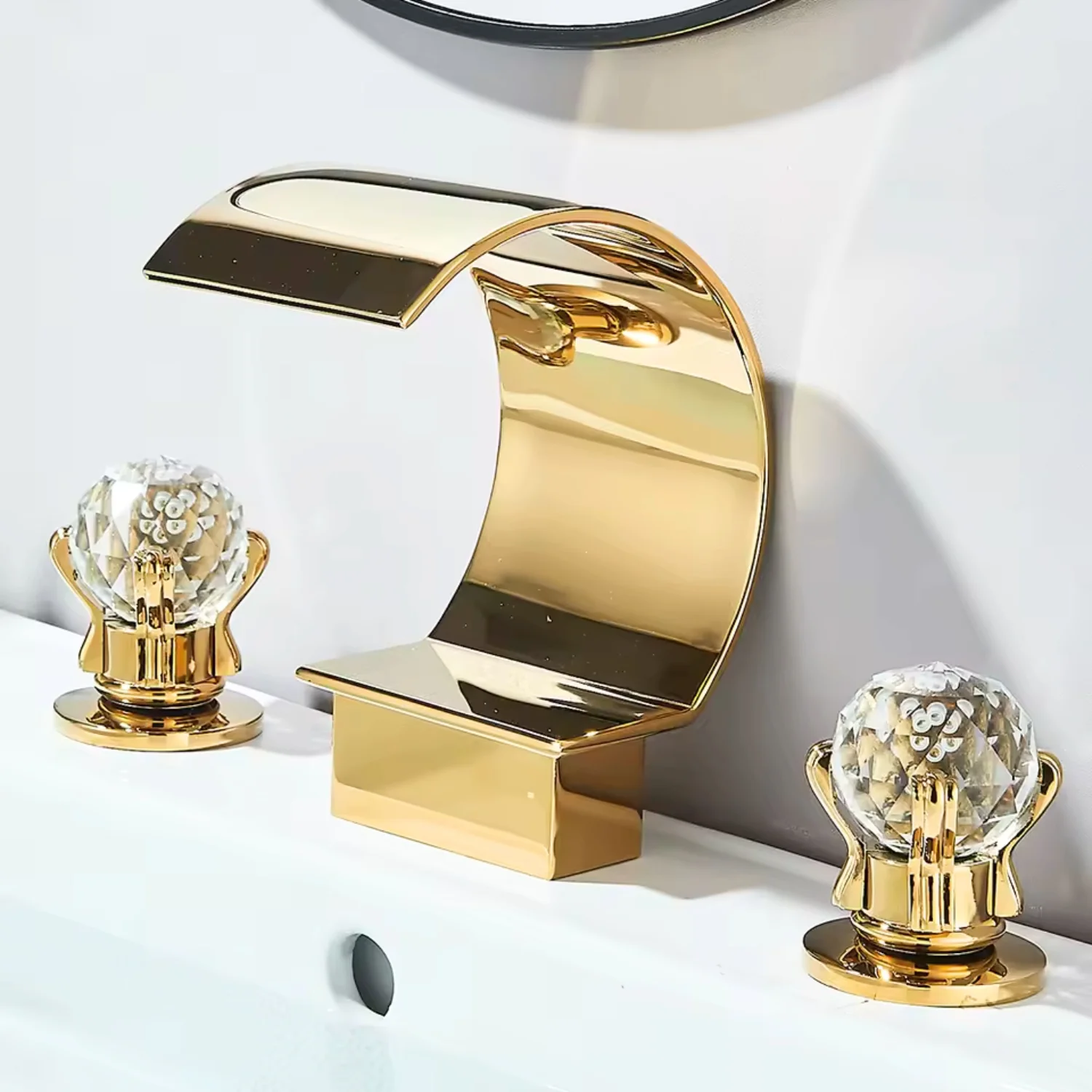 Halle - Three-Hole Waterfall Bathroom Faucet - Image 4