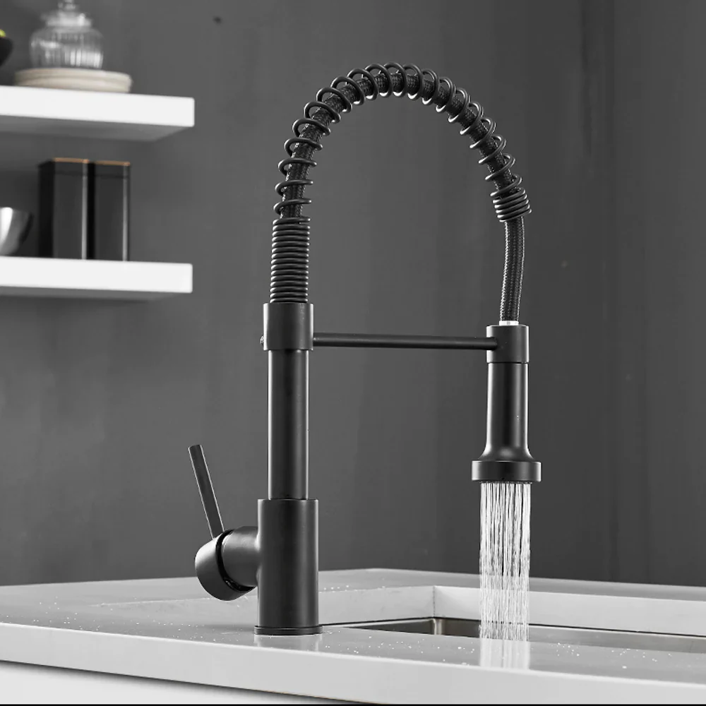 Halmstad - Single Hole Pre-Rinse Pull-Down Sprayer Spring Spout Kitchen Faucet - Image 12