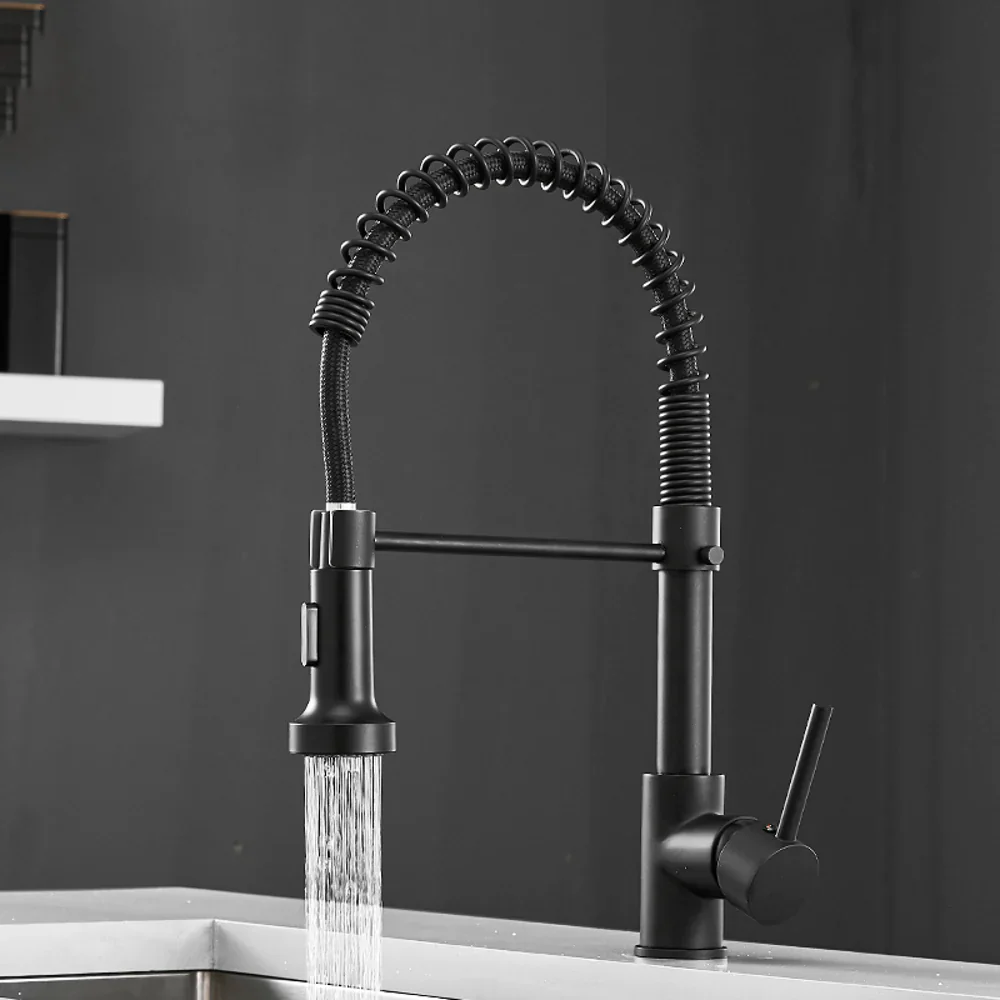 Halmstad - Single Hole Pre-Rinse Pull-Down Sprayer Spring Spout Kitchen Faucet - Image 14